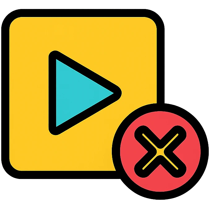 lost media icon, color outline style, black outlines emoji