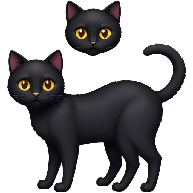 black cat with its legs spread out emoji