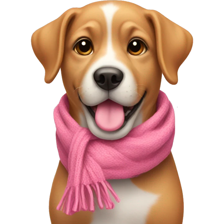 Cute Dog with pink scarf  emoji