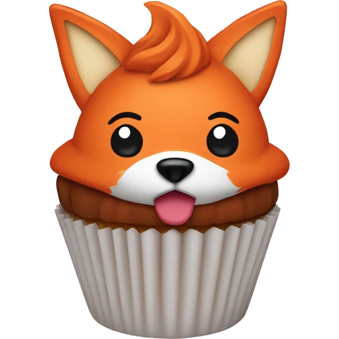 fox emoji as a cupcake emoji