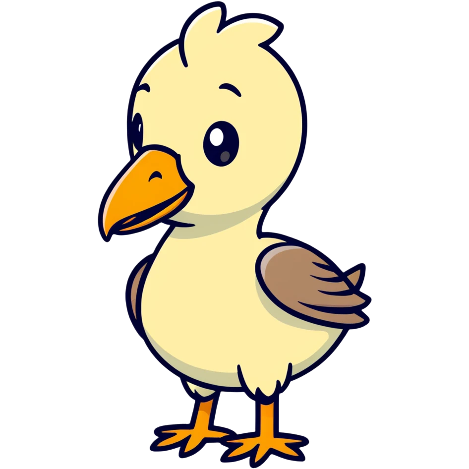A dodo bird emoji in sticker style. emoji