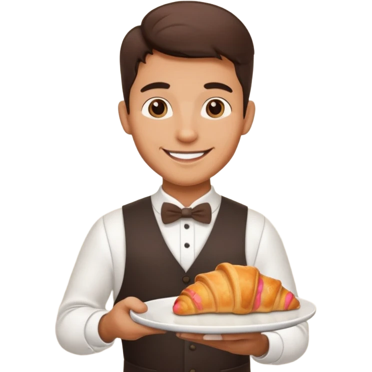 Cafe waiter man with tray emoji
