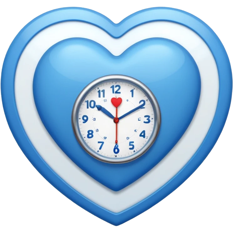 blue heart with a white clock emoji