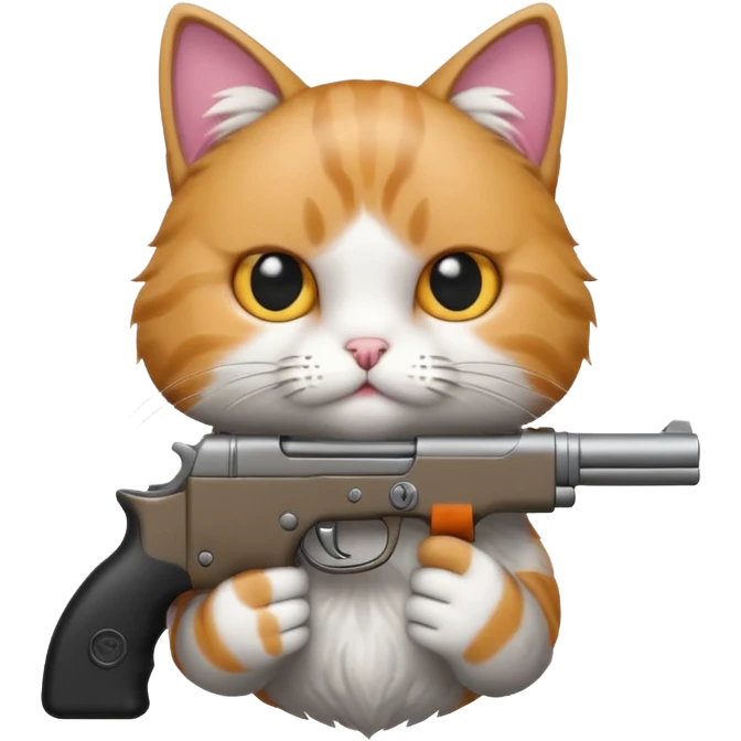 Cat with a gun emoji