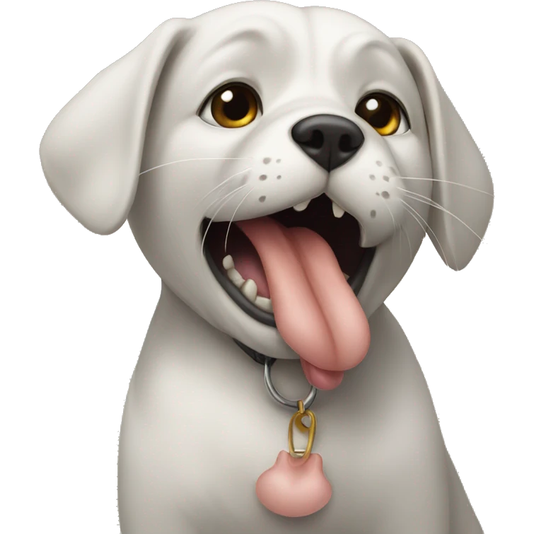 Cat licking a dog emoji