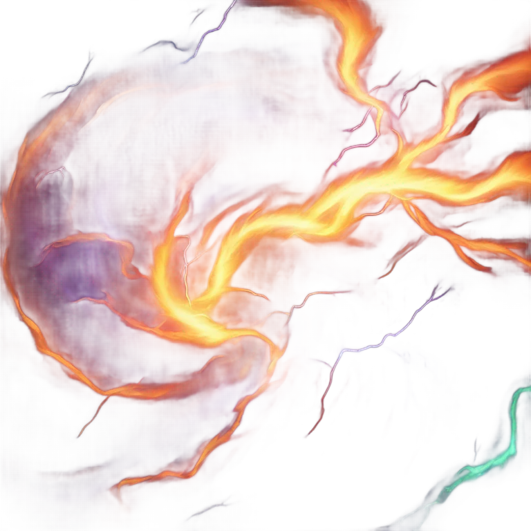 a hurricane mixed with a lightning storm mixed with a firestorm mixed with a geomagnetic storm emoji