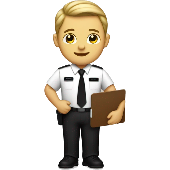 mormon missionary with black nametag with a clipboard on hand  emoji