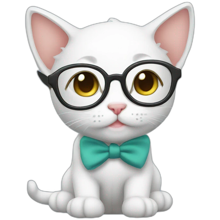 Nerdy baby cat emoji