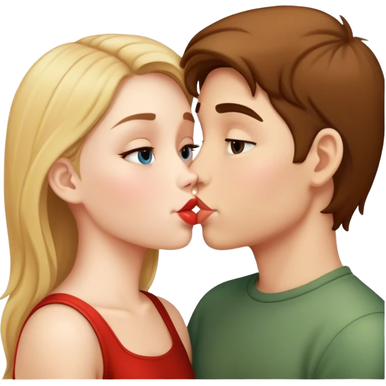 1 girl 1 boy kissing emoji