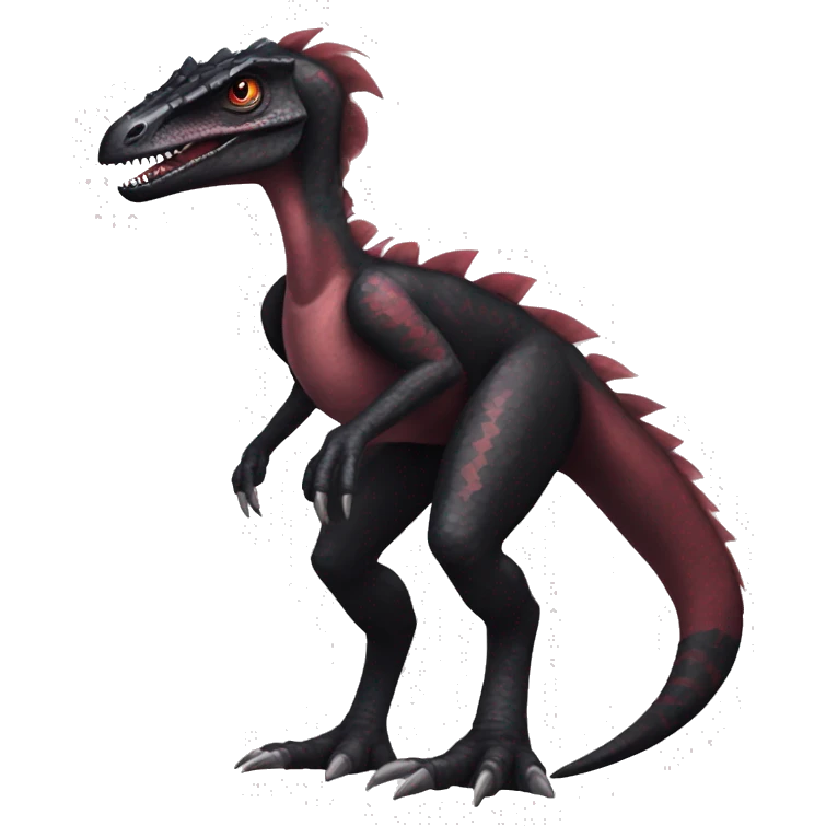 cool edgy black and maroon Dark-type nargacuga Salazzle Nargacuga Salandite Velociraptor Pokémon full body emoji