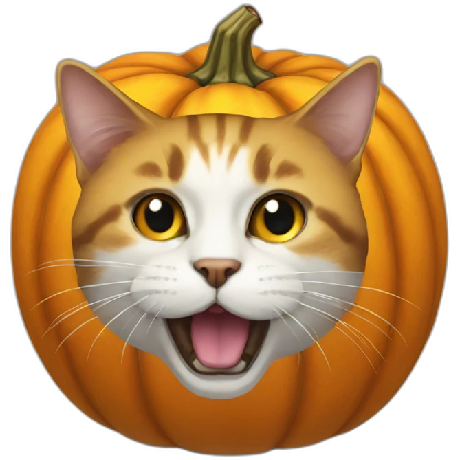 A Pumpkin like a head cat emoji