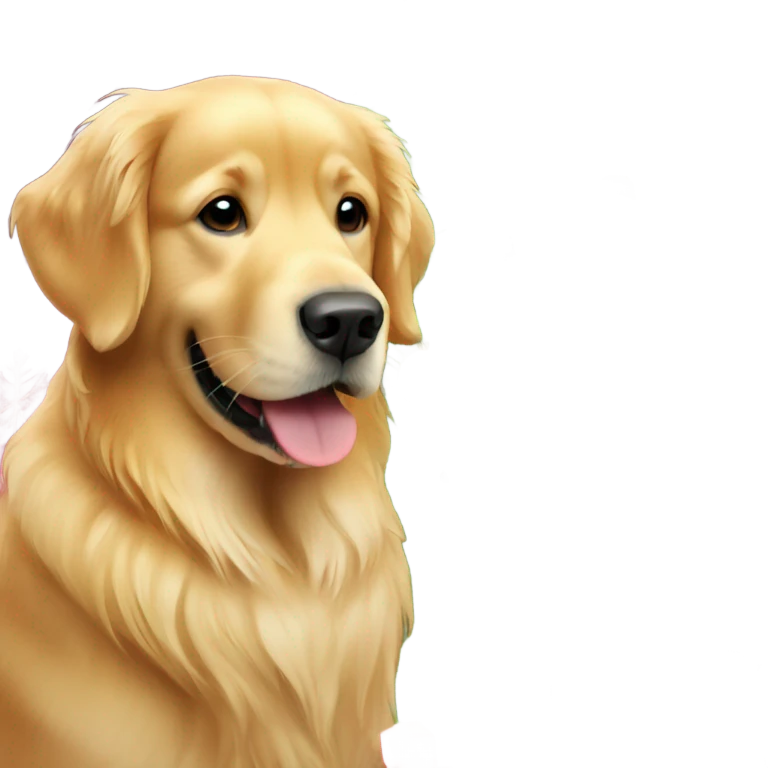 christmas golden retriever with christmas tree  emoji