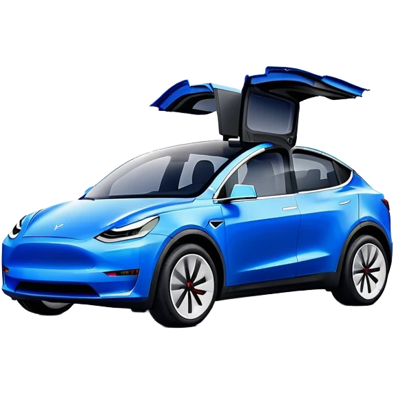 Tesla Model Y - Tesla (Model Year: 2022) (Iconic colour: Blue) emoji