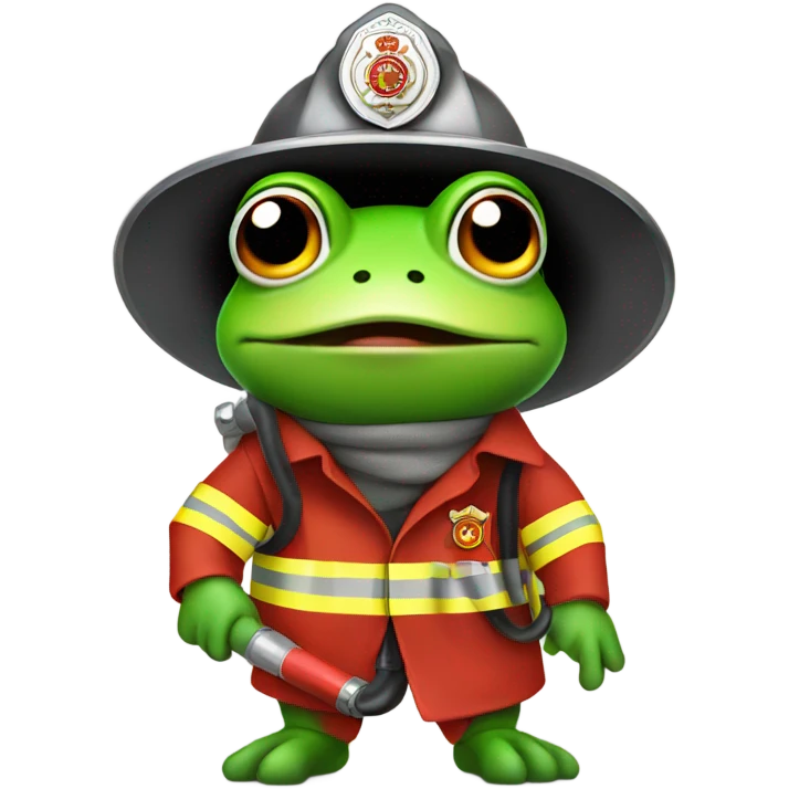 Frog firefighter  emoji