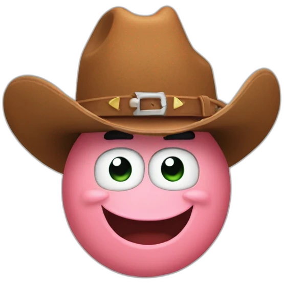 Patrick Star wearing a cowboy hat emoji