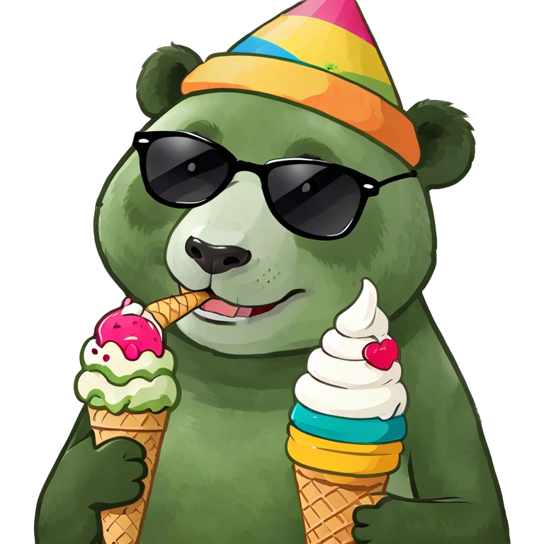 Panda eating ice cream emoji