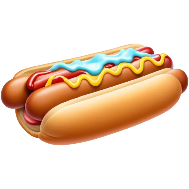 Melting neon ice cream hot dog  emoji