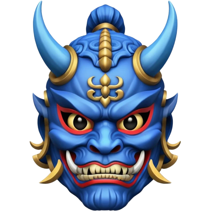 blue samurai oni mask emoji
