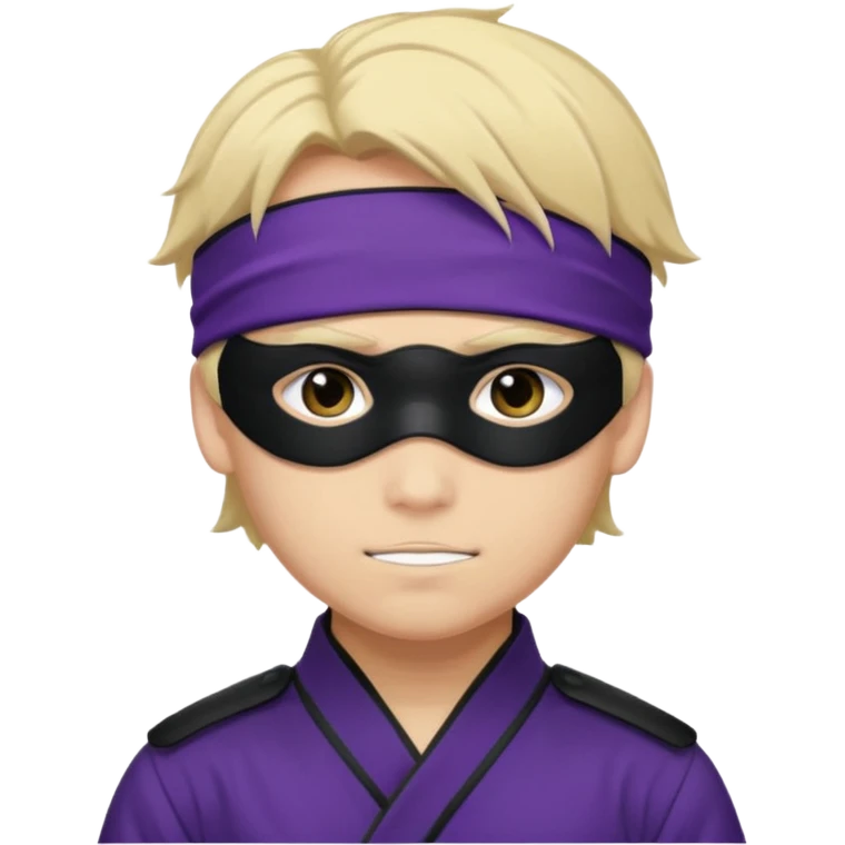 A young man named Satoru Gojo wearing a black/dark purple uniform and dark purple/ black blindfold with a confident smirk emoji