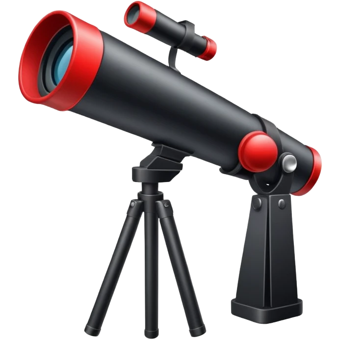 un télescope noir avec une casquette rouge  emoji