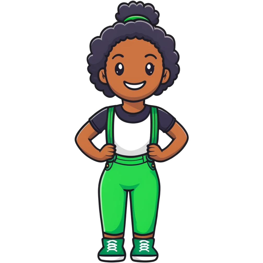 black girl with green braces on her teeth smiling emoji