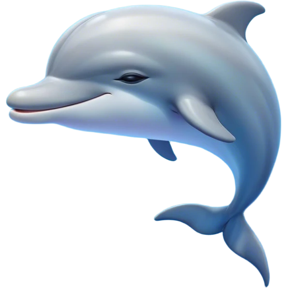 Meme-Worthy Cute Sleeping Dolphin Portrait Emoji, Head resting peacefully with a contented smile, showcasing a sleek, streamlined body and eyes gently closed in serene slumber, Simplified yet adorably endearing features, highly detailed, glowing with a soft, drowsy oceanic light, high shine, relaxed and utterly lovable, stylized with an air of playful laziness, soft glowing outline, capturing the essence of a sleeping dolphin that feels destined to become the next viral icon of adorable rest! emoji