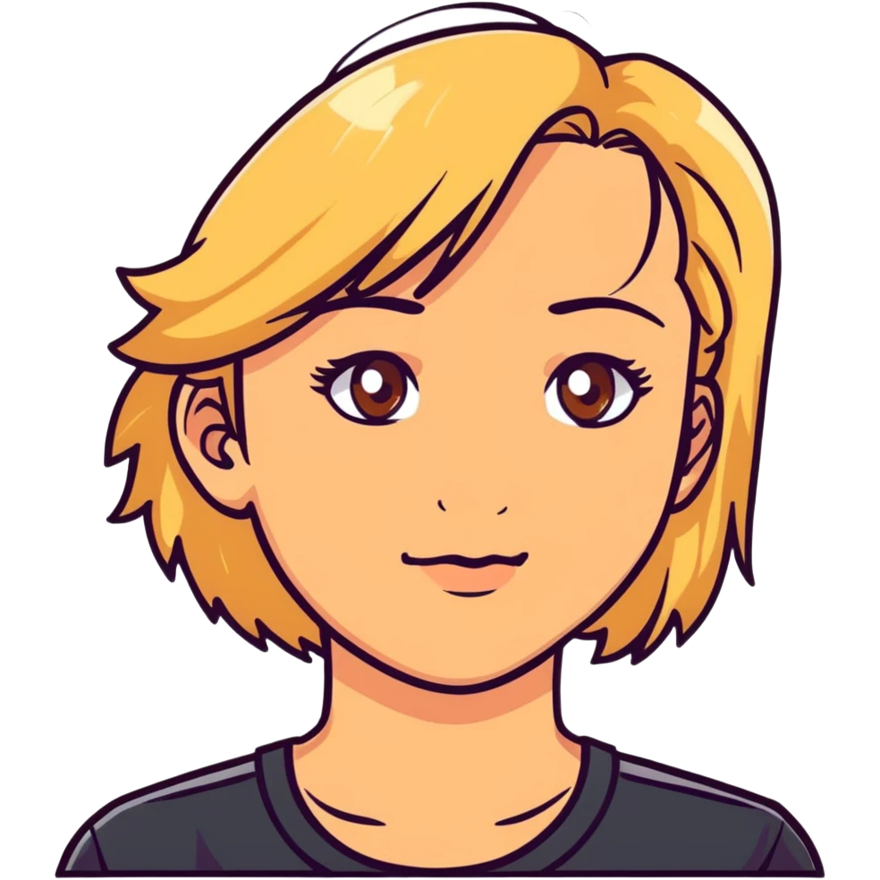Woman with blonde hair and light brown eyes emoji