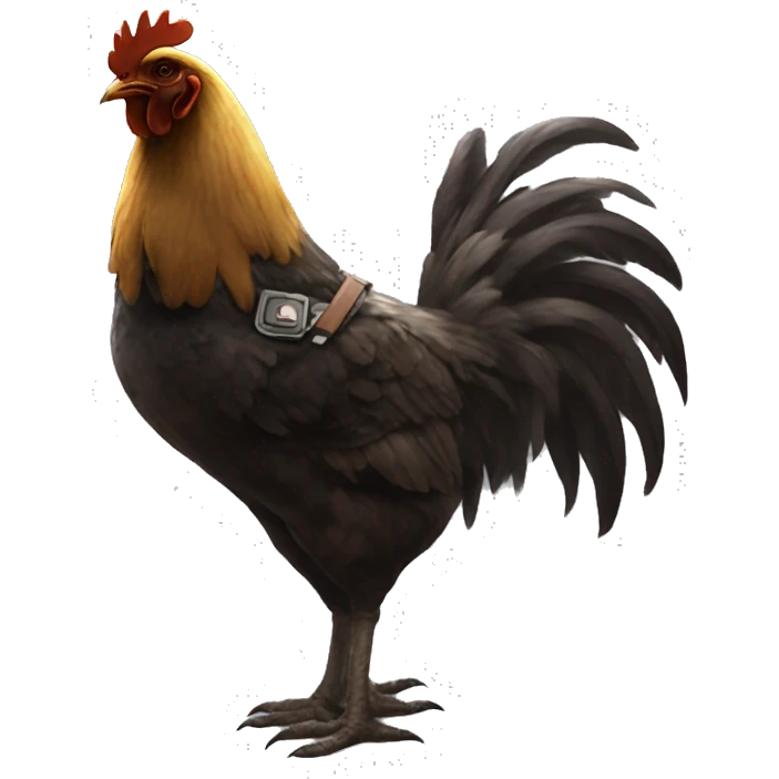 Leon Kennedy but a chicken emoji