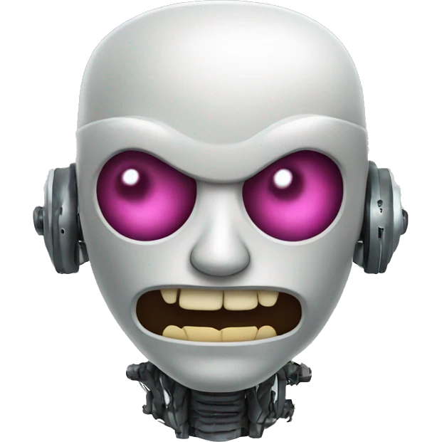 robot with brain evil smile emoji