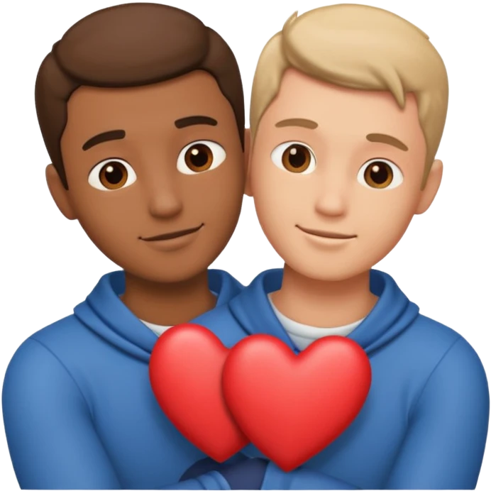Hearts with two men emoji