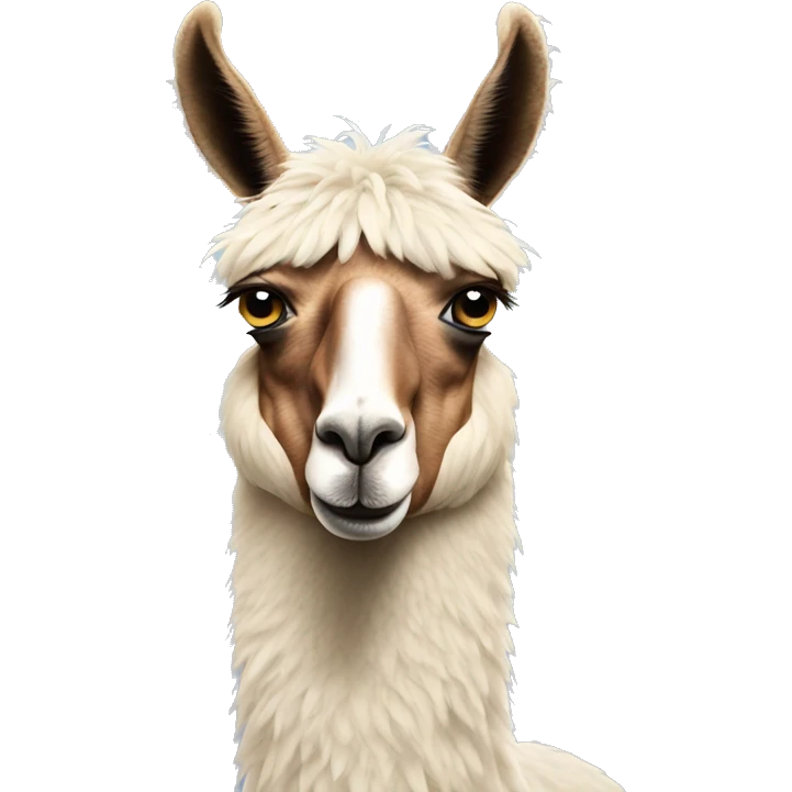 Very unhappy llama emoji