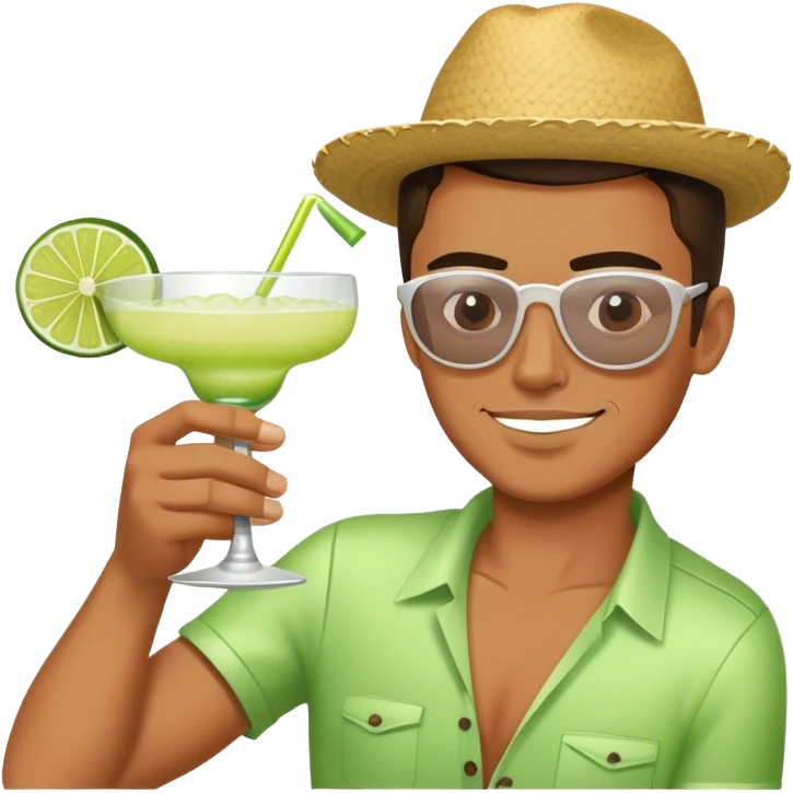 Cool guy drinking margarita emoji