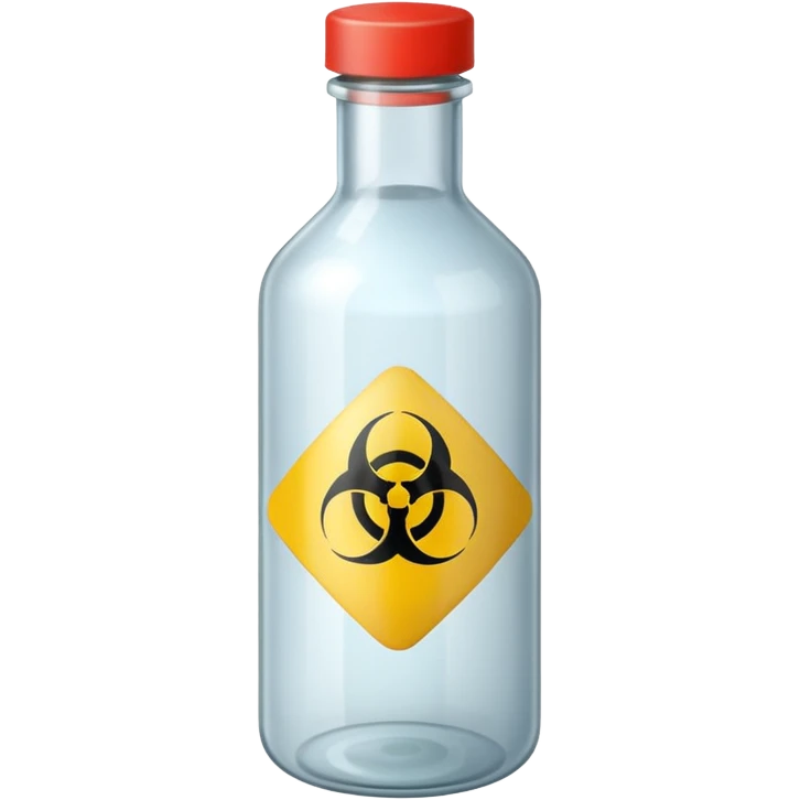 TRANSPARENT BOTTLE WITH "NON-TOXIC" AND "NON-HAZARDOUS" SIGN emoji