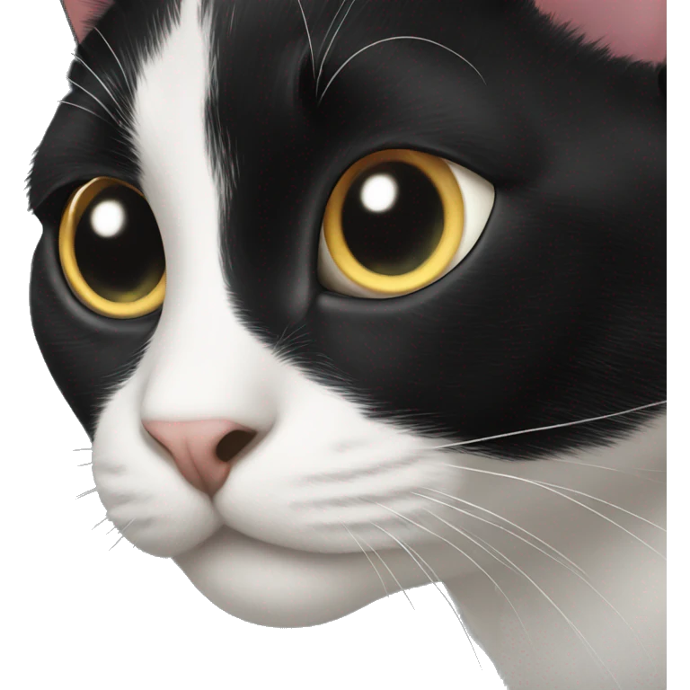 black cat with big eyes emoji