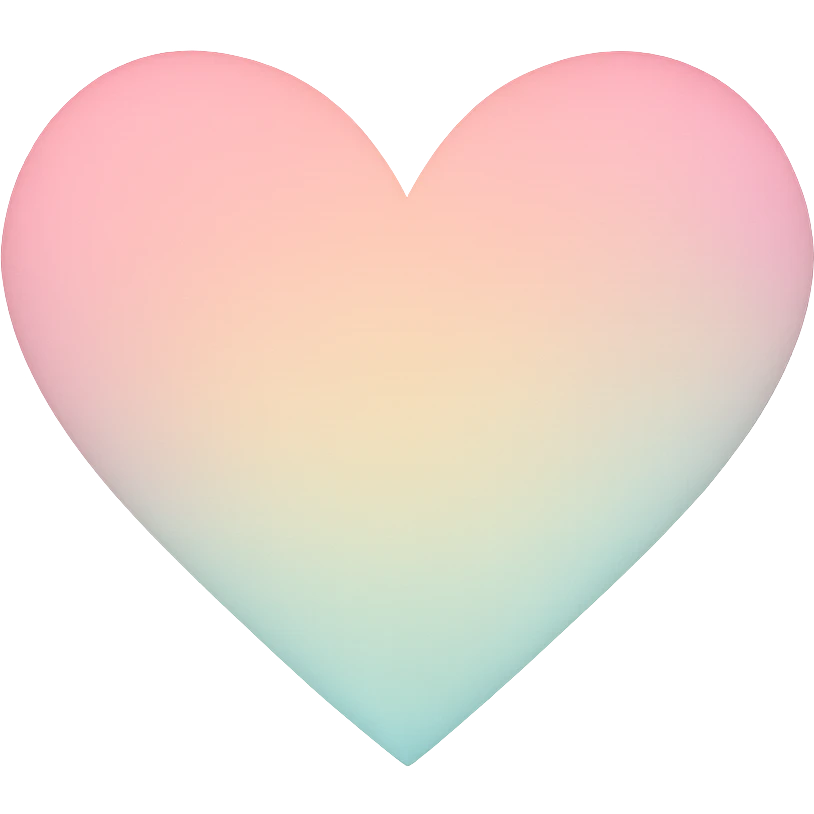 heart with a soft pastel ombre, clean digital illustration emoji
