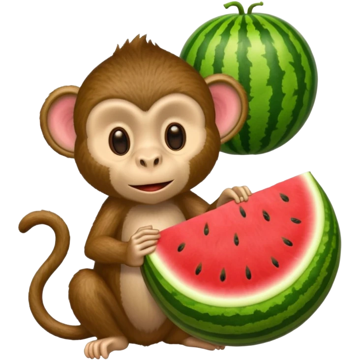 Monkey holding watermelon emoji