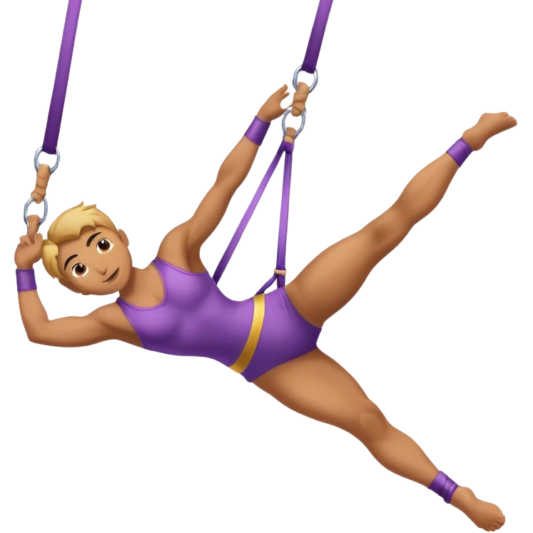 aerialist hanging from trapeze emoji