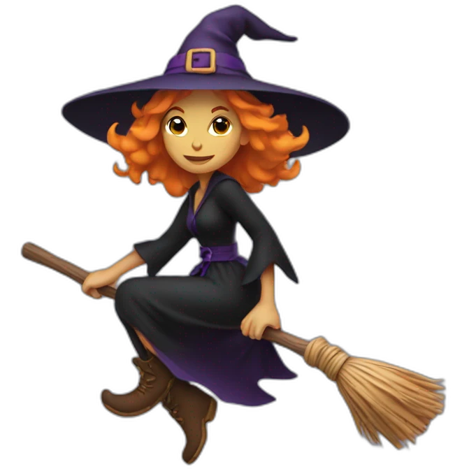 witch on a broom emoji