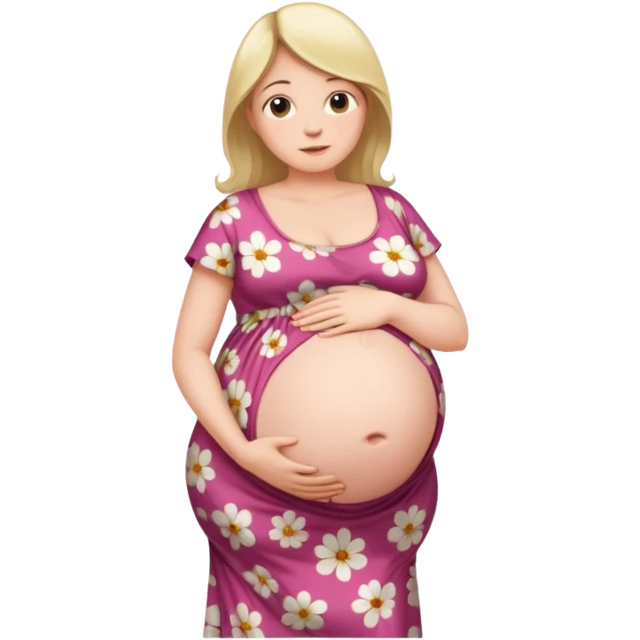 heavily pregnant woman with extremely abnormally huge overdue belly emoji