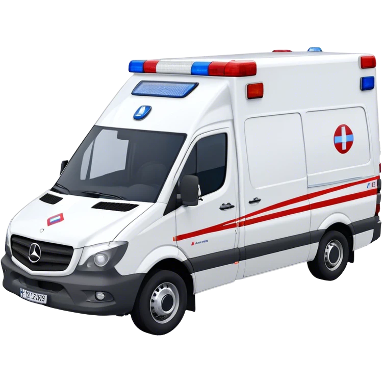 Ambulance - Mercedes-Benz Sprinter (Model Year: 2018) (Iconic Colour: White with red and blue markings) emoji