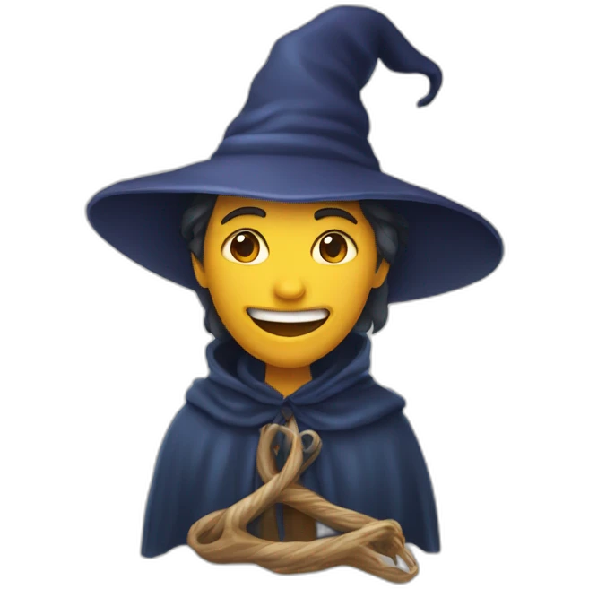 Une sorcière qui lave ses dents emoji