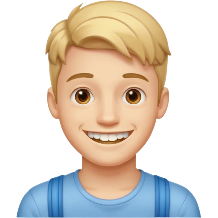 a young guy with braces smiling emoji