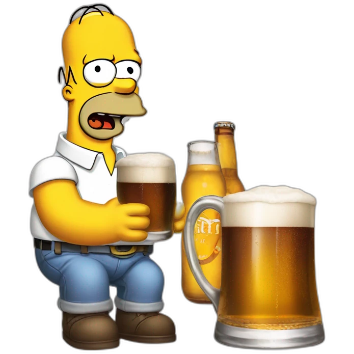 homer simpson avec une bière emoji