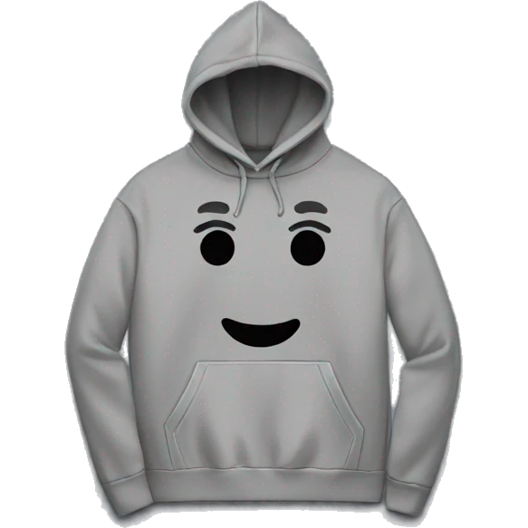 Grey color pullover hoodie no person emoji