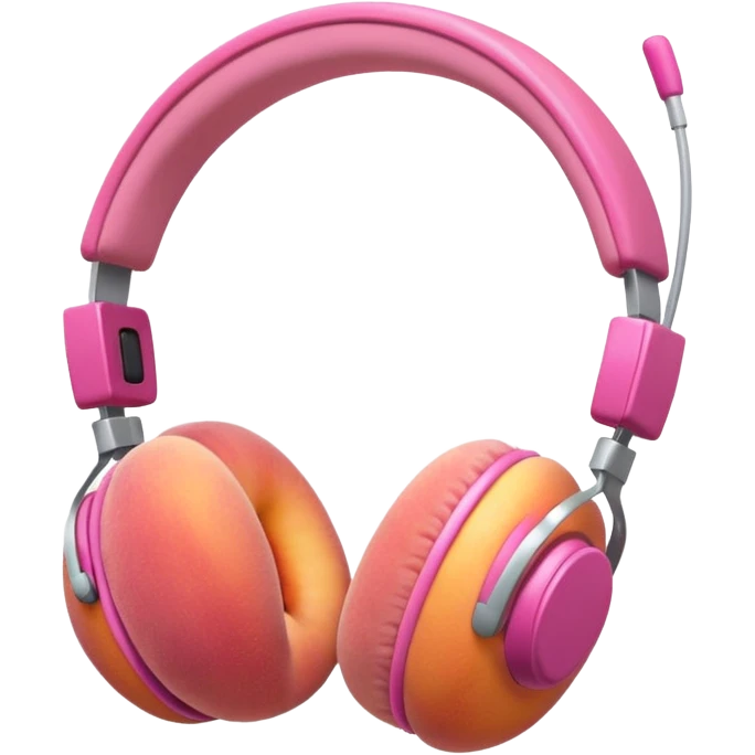 peach fruit with pink headphones  emoji