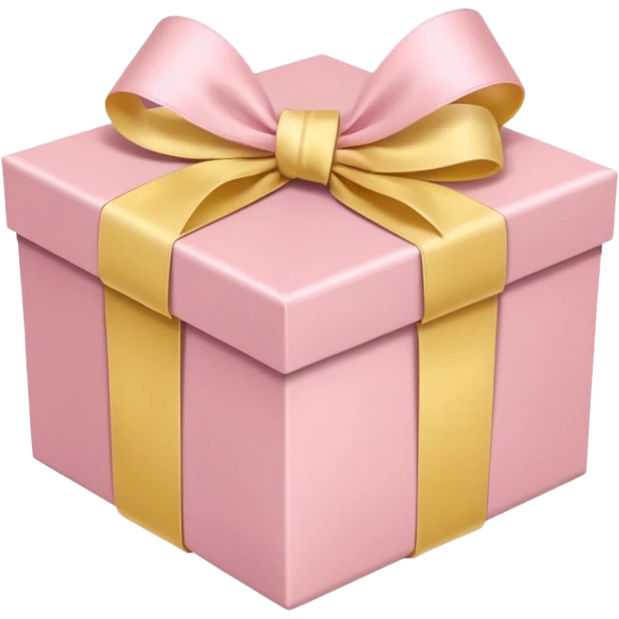 Gift box with ribbon in soft pink, beige and yellow pastel colors emoji