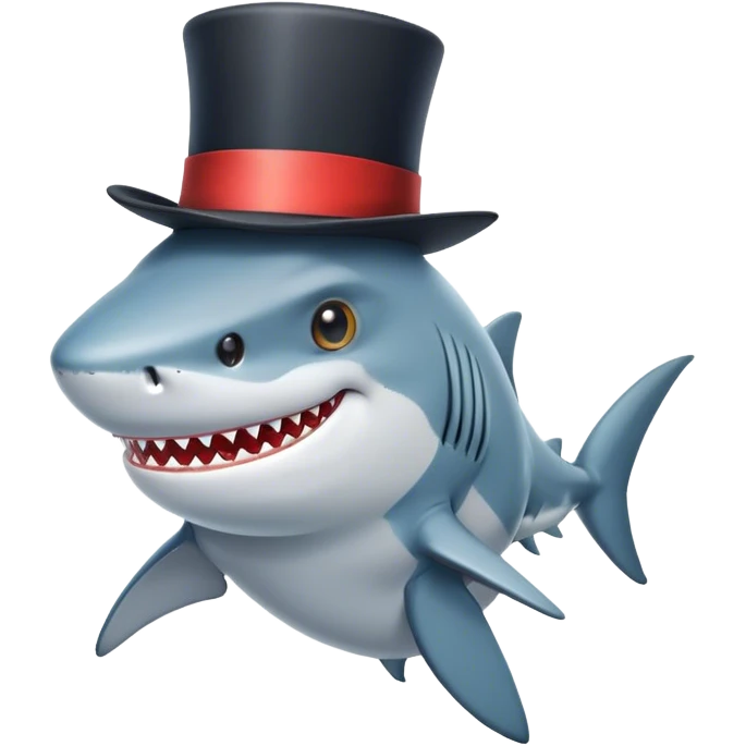 Shark with a top hat emoji