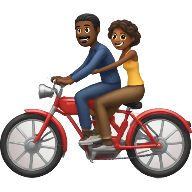 Couple riding bikes emoji