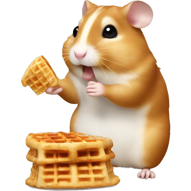 hamster eating waffle emoji