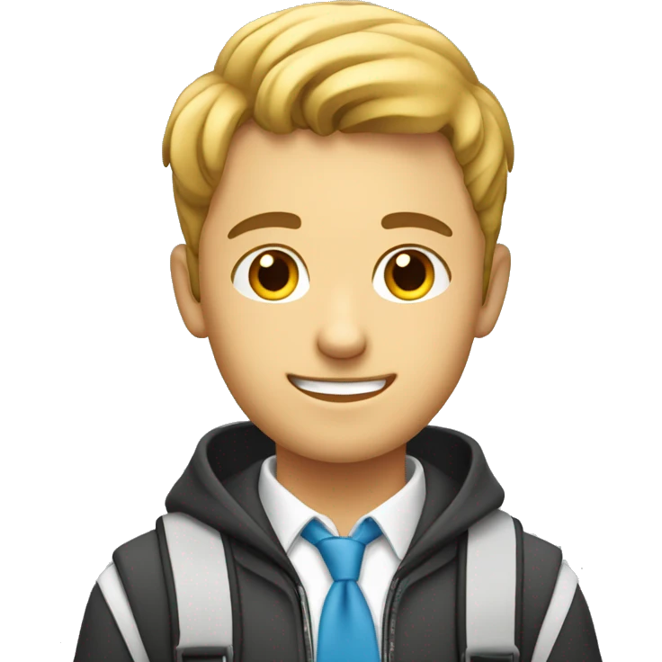 a handsome student boy with laptop emoji